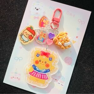 Butter Bear double sided acrylic keychain bagcharm phonecharm